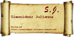 Simonidesz Julianna névjegykártya