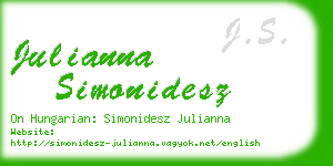 julianna simonidesz business card